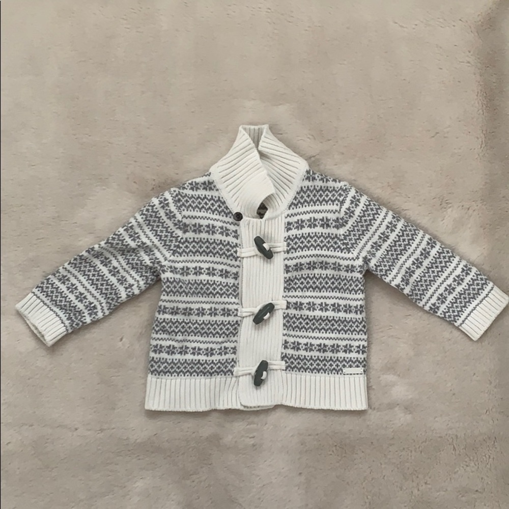 Janie and Jack Baby Fair Isle Toggle Sweater 6M